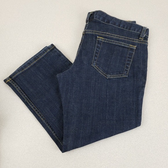 Lands End Womens Blue Denim Regular Fit Dark Wash Cropped Jeans Size 2P - Picture 4 of 8